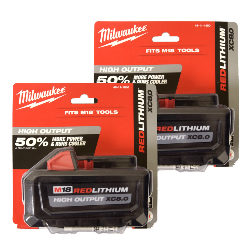 Battery Additions Milwaukee 8ah Batteries 2 Pack Bl08 X2 Super Vac Ventilation Fans 7360